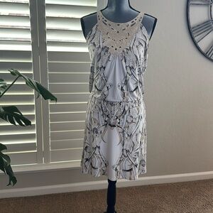 White House Black Market lined above knee dress, elasticized waist